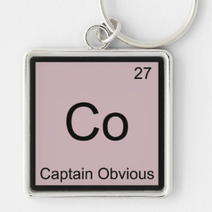 Co - Kapitän Offensichtlich Chemie-Element-Symbol- Schlüsselanhänger