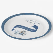 Co-Pilot ist unterwegs mit Baby Boy Duschplatte Pappteller (Schrägansicht)