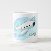 Co-Pilot mit Flugzeug Jumbo-Tasse (Vorderseite)