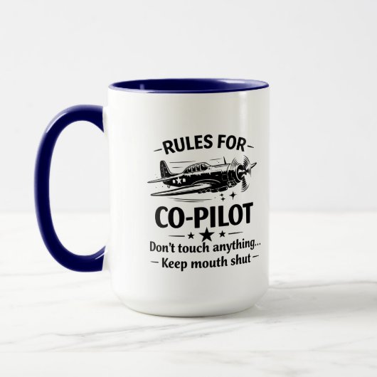 Co-Pilot Rules WWII Plane Humor Tee Tasse (Links)