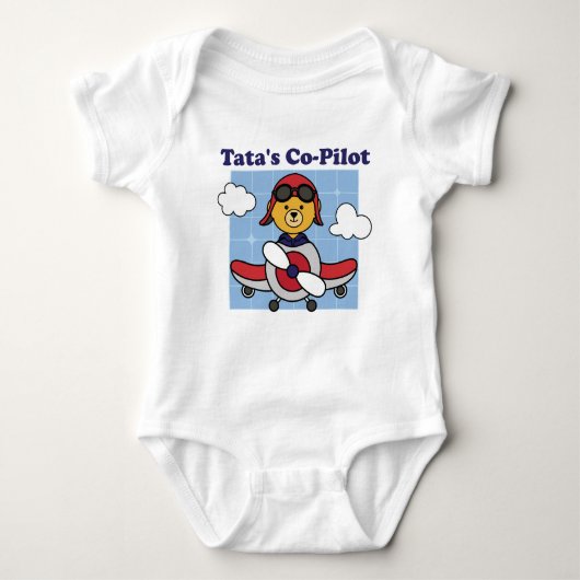 Co-Pilot von Tata - Niedliches Flugzeug Baby Strampler (Vorderseite)