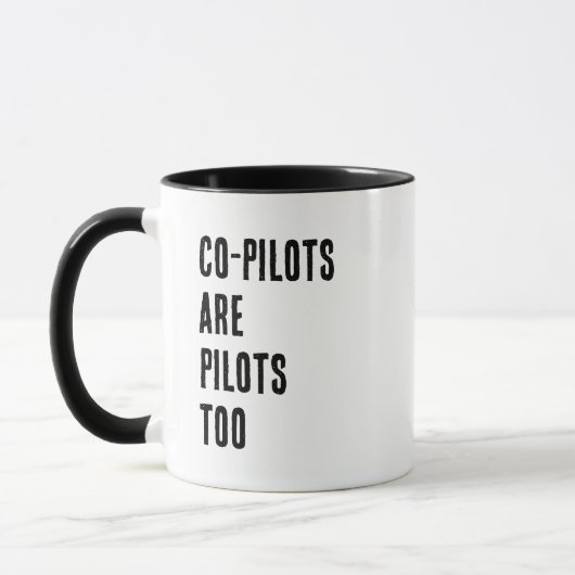 Co-Piloten sind auch Piloten, Funny Aviation Zitat Tasse (Links)