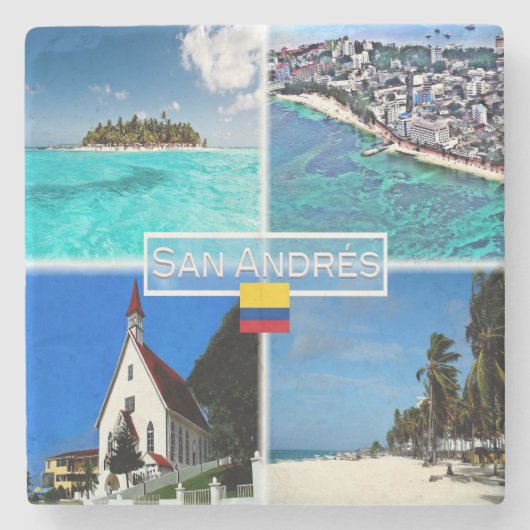 CO San Andres - Johnny Cay - San Louis - Steinuntersetzer (Vorderseite)