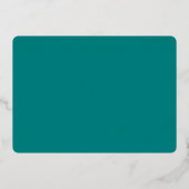 Co-Starring Aquamarin Wedding Real Folieneinladung (Rückseite)