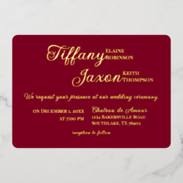 Co-Starring Burgundy Wedding Real Folieneinladung