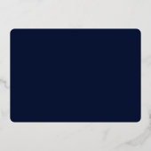 Co-Starring Navy Blue Wedding Real Folieneinladung (Rückseite)