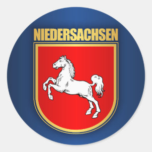 COA Niedersachsen (Niedersachsen) Runder Aufkleber