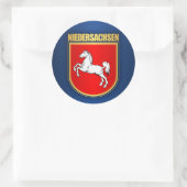 COA Niedersachsen (Niedersachsen) Runder Aufkleber (Tasche)