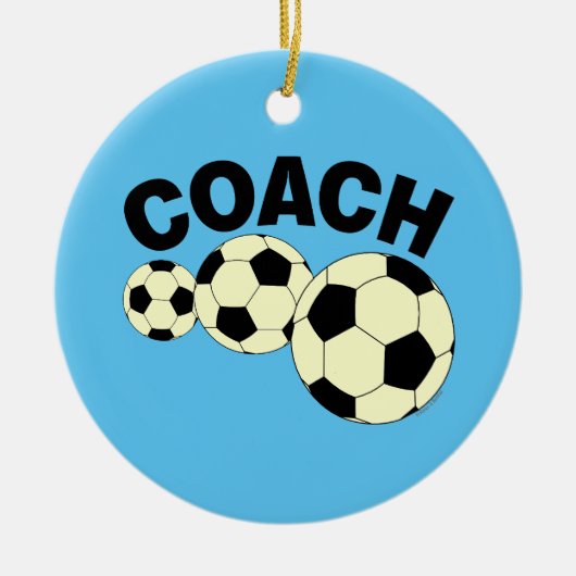 Coach 3 Soccer Balls Keramik Ornament (Vorne)