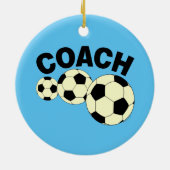 Coach 3 Soccer Balls Keramik Ornament (Hinten)