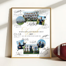 Coach Appreciation Collage Football Team Signature