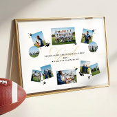 Coach Appreciation Collage Football Team Signature Poster