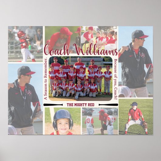 Coach Appreciation Photo Collage Team  Poster (Vorne)