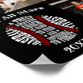 Coach Baseball Foto Collage Name Team # Poster (Ecke)