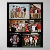 Coach Baseball Foto Collage Name Team # Poster (Vorne)