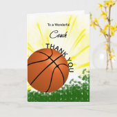 Coach Basketball Dankeschön Karte (Gelbe Blume)
