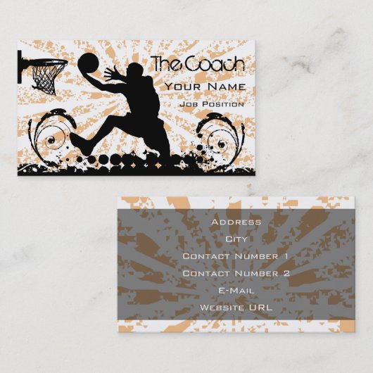 Coach Basketball Visitenkarte (Vorne/Hinten)