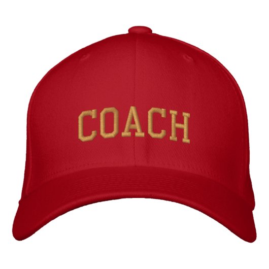 Coach bestickt Baseballhut / Cap - Red Gold Bestickte Baseballkappe (Vorderseite)