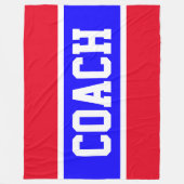 COACH Bold Bright Red Blue White Athletic Stripes Fleecedecke (Vorderseite)