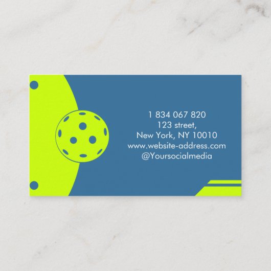Coach Business Card für Pickleball Visitenkarte (Rückseite)