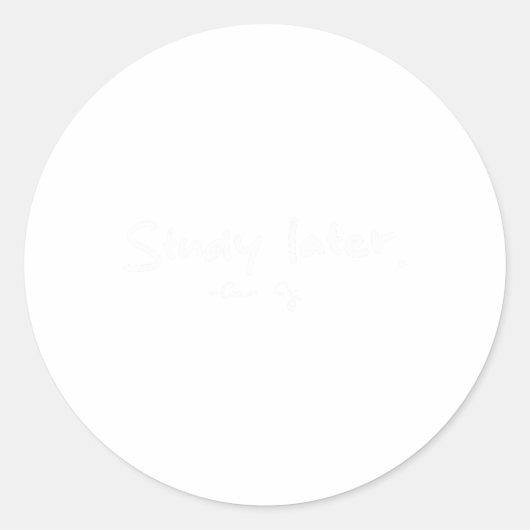 Coach Cig Study Später Runder Aufkleber (Vorderseite)