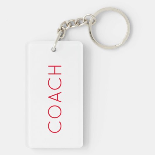 COACH Custom text red Sports Gift Modern Schlüsselanhänger (Rückseite)