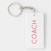 COACH Custom text red Sports Gift Modern Schlüsselanhänger (Vorderseite)