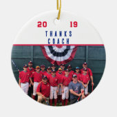 Coach Danke - Cooperstown Gift Team Foto Keramik Ornament (Vorne)