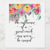 Coach Dankeschön Geschenk Coach Wertschätzung Gesc Weinetikett (Einzelnes Label)