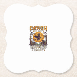 Coach Day Hexennacht Halloween Fliegender Mond Spi Untersetzer