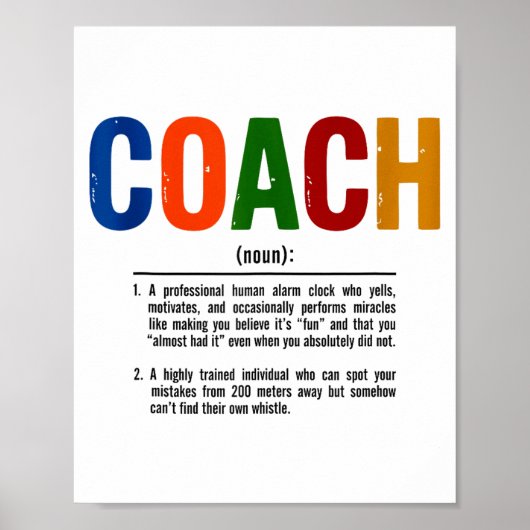Coach Definition Coaches Gift Team Srts Tank Top  Poster (Vorne)