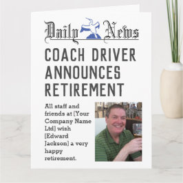 Coach Driver Retirement Card zum Personalisieren Karte