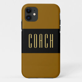 COACH Eleganter Text Breitbraune schwarze Streifen Case-Mate iPhone Hülle