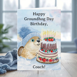 Coach Frohe Tag des Murmeltieres Geburtstag Karte