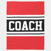 COACH Fun Bright Red Schwarz-weiß Racing Streifen Fleecedecke (Vorderseite)