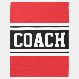 COACH Fun Bright Red Schwarz-weiß Racing Streifen Fleecedecke