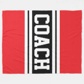 COACH Fun Bright Red Schwarz-weiß Racing Streifen Fleecedecke (Vorderseite (Horizontal))