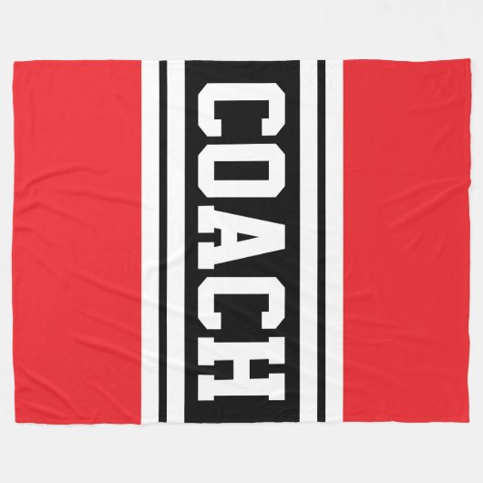 COACH Fun Bright Red Schwarz-weiß Racing Streifen Fleecedecke (Vorderseite (Horizontal))