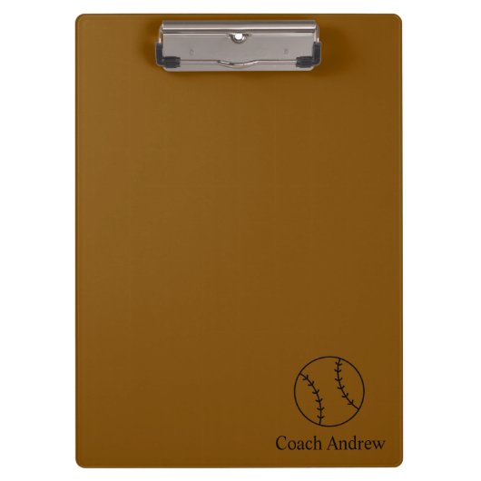 Coach Gifts Baseball, Personalized Clipboard, Gift Klemmbrett (Vorderseite)