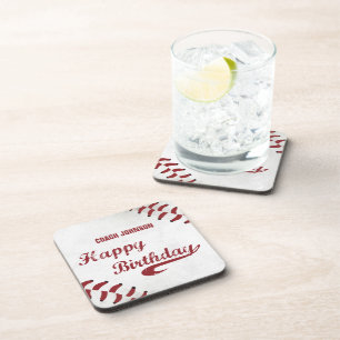 Coach Happy Geburtstag Große Grunge Baseball, Spor Getränkeuntersetzer