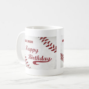 Coach Happy Geburtstag Große Grunge Baseball, Spor Kaffeetasse