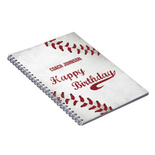 Coach Happy Geburtstag Große Grunge Baseball, Spor Notizblock