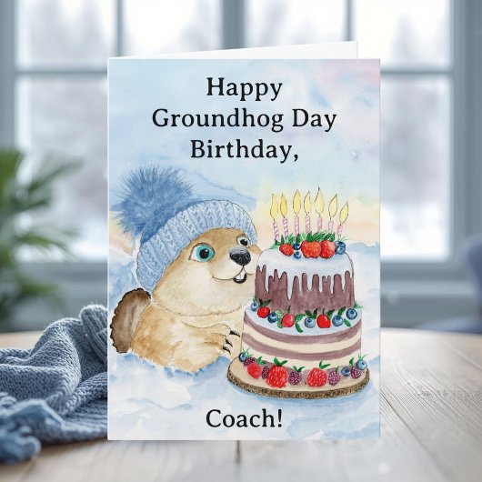 Coach Happy Groundhog Day Birthday Karte