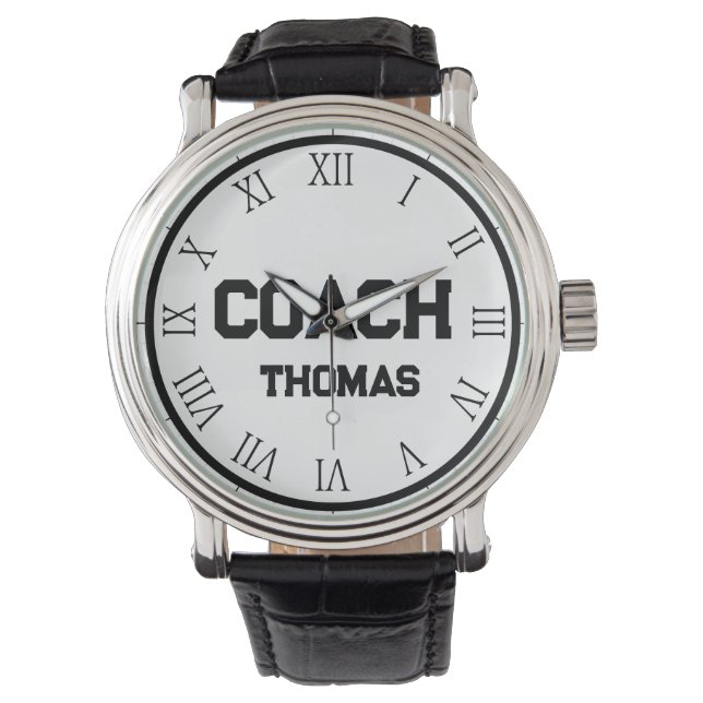 Coach Individuelle Name Typografie Personalisiert Armbanduhr (Vorderseite)