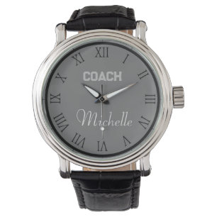 Coach Individuelle Name Typografie Personalisiert Armbanduhr