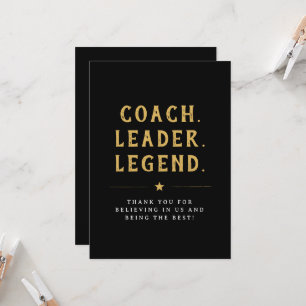 Coach Leader Legend Gold Typografie Karte