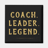 Coach Leader Legend Gold Typografie Magnet (Vorne)