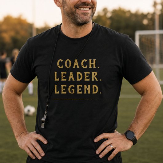 Coach Leader Legend Gold Typografie T-Shirt