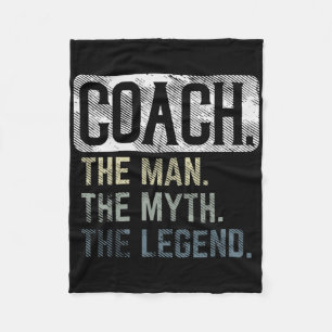 Coach Man Myth Legend Bysketbyll Pe Soccer Footbyl Fleecedecke