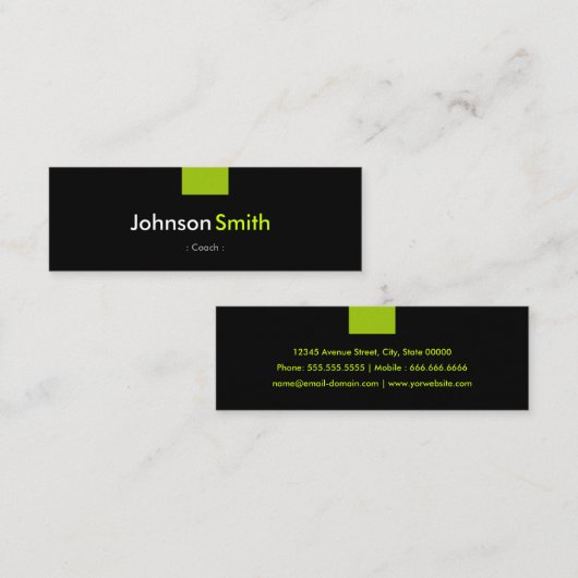 Coach - Minze Green Compact Mini Visitenkarte (Vorne/Hinten)